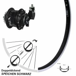 28 Zoll Ryde Andra 40 Hinterrad mit Rohloff Speedhub CC DB OEM Schwarz - Für E-Bike/Hinterräder mit Nabenschaltung