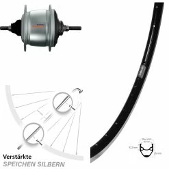 28 Zoll Hinterrad Shimano Nexus 8-Gang Ryde Andra 20 - Hochwertiges E-Bike Hinterrad für Nabenschaltung