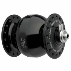 SON Delux Nabendynamo Wide Body Felgenbremse Hohlachse Schwarz Eloxiert - Hochwertiger Nabendynamo für Fahrräder