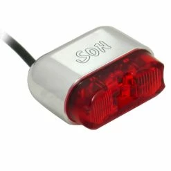 SON Schutzblech-Rücklicht Poliert/Rot für Enges Profil - Hochwertige Dynamo-Rückleuchte