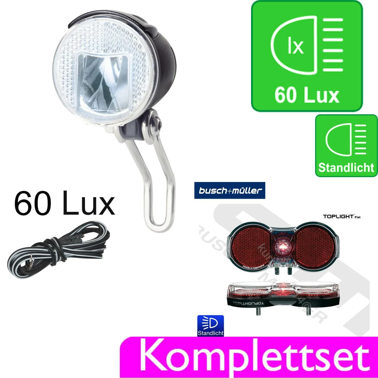 Busch & Müller LED Cyo R Premium & Toplight Flat Plus Beleuchtungsset - Dynamo-LED-Set für Fahrräder 1 Busch & Müller LED Cyo R Premium & Toplight Flat Plus Beleuchtungsset - Dynamo-LED-Set für Fahrräder