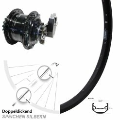 26 Zoll Hinterrad Rohloff CC DB OEM Ryde Andra 40 Disc - Hochwertiges E-Bike Hinterrad