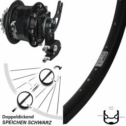 Ryde Rohloff Hinterrad 26 Zoll Andra 30 Disc Post Mont - Hochwertiges E-Bike Hinterrad