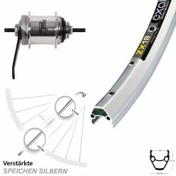 Exal Hinterrad Sturmey Archer 3-Gang 26 Zoll Silber - Hinterräder mit Rücktrittbremse für Trekking- und Citybikes