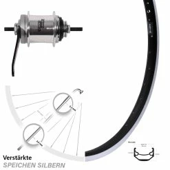 26 Zoll Ryde Andra 40 Hinterrad mit Sturmey Archer 3-Gang Nabe - Hinterräder mit Rücktrittbremse für Trekking- und Citybikes