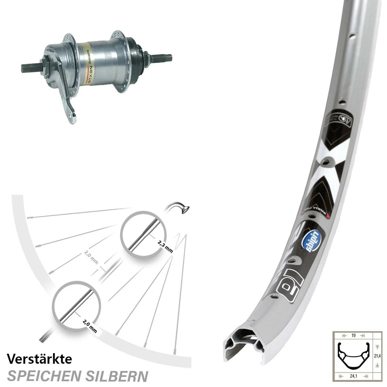 24 Zoll Hinterrad Ryde X-Star 19 Shimano Nexus Inter 3 Nabenschaltung Mit Rücktritt - Hochwertiges Hinterrad für Trekking- und Citybikes 1 24 Zoll Hinterrad Ryde X-Star 19 Shimano Nexus Inter 3 Nabenschaltung Mit Rücktritt - Hochwertiges Hinterrad für Trekking- und Citybikes