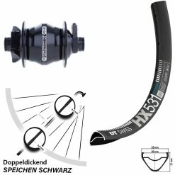 DT Swiss MTB Nabendynamolaufrad Shutter Precision PD-8X Boost HX 531 27,5 Zoll 6-Loch - Vorderrad mit Nabendynamo