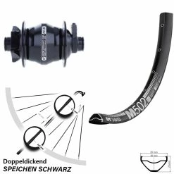 DT Swiss M 502 Scheibenbrems-Vorderrad 27,5 Zoll mit Nabendynamo - Hochwertiges Vorderrad für zuverlässige Beleuchtung