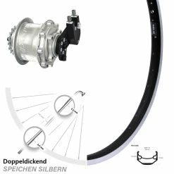Ryde Andra 40 Hinterrad 28 Zoll mit Rohloff Speedhub CC DB OEM - Hochwertiges E-Bike Hinterrad