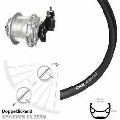 Rohloff Speedhub CC DB OEM Silbern Hinterrad 28 Zoll Ryde Andra 321 Disc - Für E-Bike/Hinterräder mit Nabenschaltung