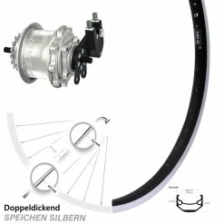 Ryde Hinterrad 20 Zoll mit Rohloff Speedhub 500/14 TS DB Andra 40 - Hochwertiges E-Bike Hinterrad