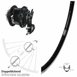 28 Zoll Rohloff Speedhub 500/14 Hinterrad Ryde Andra 20 - Hochwertiges E-Bike Hinterrad mit Nabenschaltung