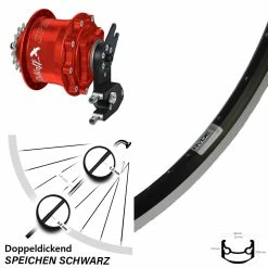 Rohloff Speedhub Rot 500/14 Hinterrad Ryde Andra 35 28 Zoll Schwarz - Für E-Bike/Hinterräder mit Nabenschaltung