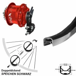 Rohloff Speedhub Rot 500-14 Hinterrad 28 Zoll Ryde Andra 30 - Für E-Bike/Hinterräder mit Nabenschaltung