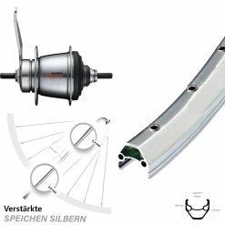 Ryde ZAC 2000 26 Zoll Hinterrad mit Shimano Nexus 7-Gang Rücktrittbremse - Ideal für Trekking- und Citybikes