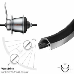 26 Zoll Ryde ZAC 2000 Hinterrad mit Rücktrittbremse - Shimano SGC3001 7-Gang - Trekkingrad & Citybike