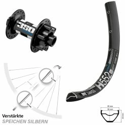 DT Swiss Vorderrad 29 Zoll H 552 mit 350 Hybrid Nabe Boost - Für E-Bike