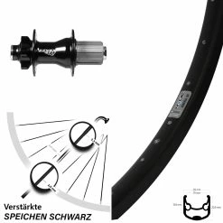 26 Zoll Hinterrad Ryde Andra 30 Disc mit Zzyzx Nabe Steckachse - Hochwertiges Hinterrad für Lastenfahrräder