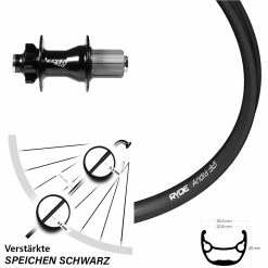 27,5 Zoll Hinterrad Ryde Andra 321 mit Zzyzx Nabe Steckachse - Hochwertiges Hinterrad für Lastenfahrräder