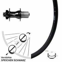 Hinterrad 27,5 Zoll Ryde Andra 40 Disc Nabe 10x135 mm Steckachse für Lastenfahrrad