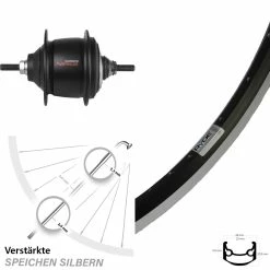 27,5 Zoll Hinterrad Ryde Andra 40 Shimano Nexus 8-Gang Premium für E-Bikes