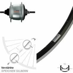 Hinterrad 28 Zoll Ryde Andra 35 mit Shimano Nexus 8-Gang Nabenschaltung - Hochwertiges E-Bike Hinterrad