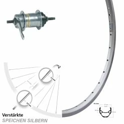 27,5 Zoll Ryde Zac 421 Hinterrad mit Shimano Nexus 3-Gang - Hinterräder mit Rücktrittbremse für Trekking- und Citybikes