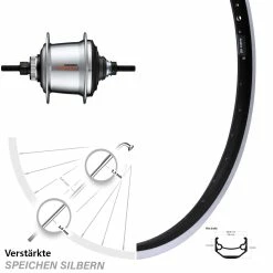 Hinterrad 26 Zoll Ryde Andra 40 mit Shimano Nexus 7-Gang Nabenschaltung & Centerlock - Für E-Bikes