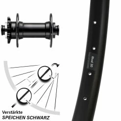 27,5+ Zoll Vorderrad Novatec D341 Boost Ryde Rival 30 Disc 6-Loch - Für E-Bike/Vorderräder