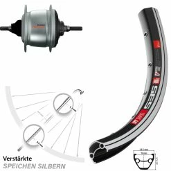 DT Swiss 28 Zoll Hinterrad Shimano Nexus 8-Gang Mit Freilauf DT Swiss 535 - Für E-Bike