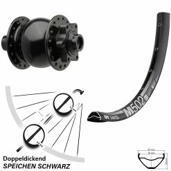 DT Swiss M 502 DB Son 28-15 Disc Dynamo Vorderrad 29 Zoll, Steckachse 110 mm Boost