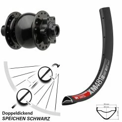 DT Swiss XM 481 Boost 27,5 Zoll Vorderrad mit Nabendynamo SON 28 - Hochwertiges Dynamo-Vorderrad für E-Bikes und Mountainbikes