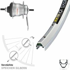 Exal ZX19 26 Zoll Hinterrad mit Shimano Nexus 7-Gang SG-7C30 und Rücktrittbremse - Ideal für Trekking- und Citybikes
