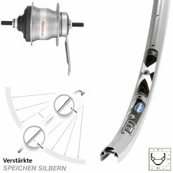 24 Zoll Ryde X-Star 19 Laufrad mit Shimano SG-7C30 und Rücktrittbremse - Ideal für Trekking- und Citybikes