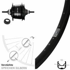 26 Zoll Ryde Andra 30 Disc Hinterrad mit Shimano Alfine 8-Gang Nabenschaltung für E-Bikes