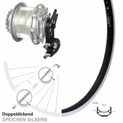 Ryde 20 Zoll Hinterrad mit Rohloff Speedhub 500/14 CC OEM2 Andra 40 - Hochwertiges E-Bike Hinterrad