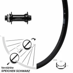 27,5 Zoll Shimano Deore HB-M6010 Ryde Andra 40 Disc Vorderrad für E-Bike | Hochwertiges Vorderrad