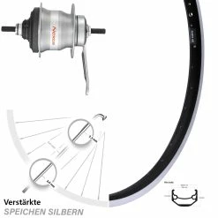 Hinterrad 27,5 Zoll Ryde Andra 40 mit Shimano Nexus SG-7C30 7-Gang Rücktrittbremse - Ideal für Trekking- und Citybikes