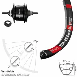 DT Swiss 545 Disc Centerlock Hinterrad 26 Zoll für E-Bike mit Shimano Alfine 8-Gang Nabenschaltung