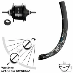 DT Swiss H522 Hinterrad 28 Zoll für E-Bike mit Shimano Alfine 8-Gang Centerlock