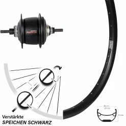 27,5 Zoll Ryde Andra 29 Disc Hinterrad mit Shimano SG-C6001-8-Gang für E-Bike | Hochwertige Laufräder