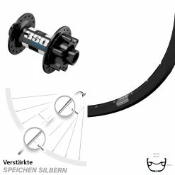27,5 Zoll Vorderrad Ryde Rival 23 mit DT Swiss 350 Boost Nabe - Für E-Bike/Vorderräder