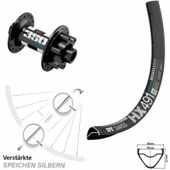 DT Swiss HX 491 Vorderrad 29 Zoll mit 350 Hybrid Nabe Boost 6-Loch - Für E-Bike