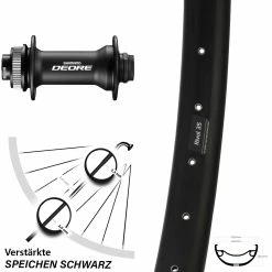 Ryde Rival 35 Disc Vorderrad 27,5+ Zoll - Shimano Deore HB-M618 Boost 15x110 mm - Für E-Bike