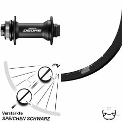 29 Zoll Vorderrad Shimano Deore HB-M618 Boost 15x110 mm Ryde Rival 23 Centerlock - Für E-Bike/Vorderräder