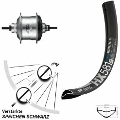 DT Swiss HX 581 Hinterrad 27,5 Zoll für E-Bike mit Shimano Alfine 11-Gang Nabe - Silber