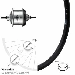 Shimano Alfine Silbern SG-S7001 Hinterrad 20 Zoll Ryde Andra 40 11-Gang für E-Bike | Hinterräder mit Nabenschaltung