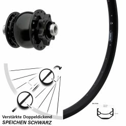 Ryde Nabendynamo SON 28-12 Steckachse 100 mm für Andra 40 Disc Vorderrad 28 Zoll - Ideal für Lastenfahrräder
