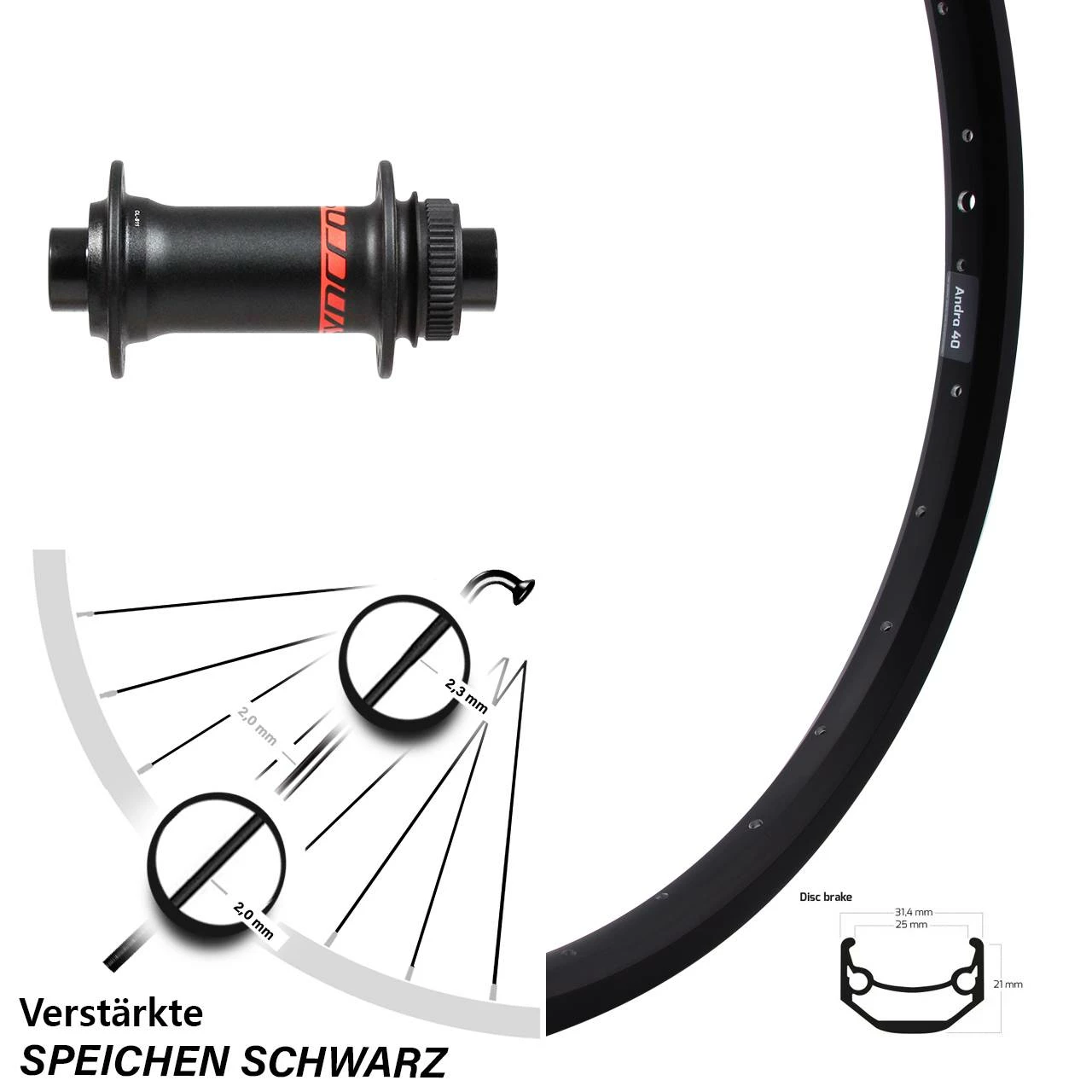 28-29 Zoll Vorderrad Ryde Andra 40 Disc Centerlock Formula CL-811 Boost Syncros 15/110 mm - Für E-Bike/Vorderräder 1 28-29 Zoll Vorderrad Ryde Andra 40 Disc Centerlock Formula CL-811 Boost Syncros 15/110 mm - Für E-Bike/Vorderräder