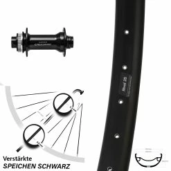 Ryde Rival 35 Boost Vorderrad 27,5+ Zoll mit Shimano Deore HB-M6010 Centerlock - Für E-Bike/Vorderräder